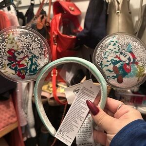 Disney Mickey Mouse Snow Globe Ears - Silver and Blue